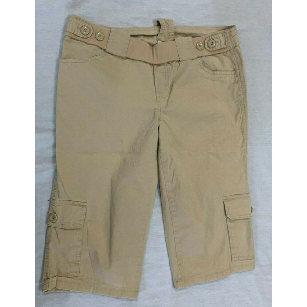ANNOUNCEMENTS MATERNITY WOMENS CARGO CAPRIS PANTS SIZE M 8-10